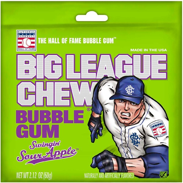 Big League Chew Big League Chew Swingin' Sour Apple Bubble Gum 2.12 oz., PK108 66002 - main